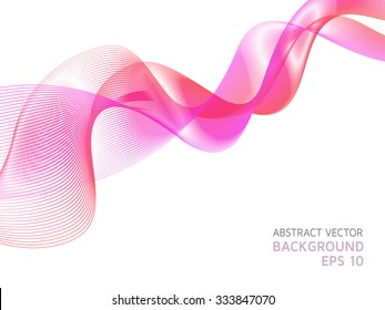 Futuristic wavy background of pink shades. EPS 10 vector illustration isolated on white.