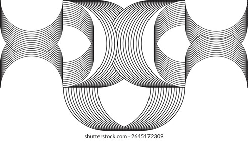 Futuristic Wavy Line Background Vector Set. Curved Stream Elements in Gray Tones on White. Abstract Flowing Ribbon Design Created with Blend Tool. Smooth Arrow Shapes for Modern Design Projects.