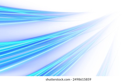 Futuristic wavy lines. High speed light. Blue curved lines.  Science technology and innovation vector background.