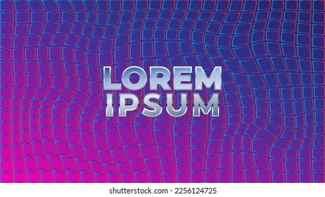 Futuristisches Wavy Neon Gitter. Abstrakte Hintergrunddesign-Vorlage