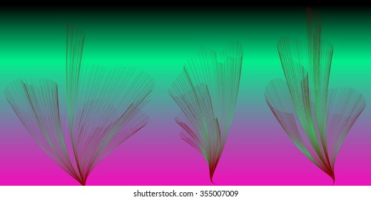 Futuristic wavy seaweed   - vector illustration 
