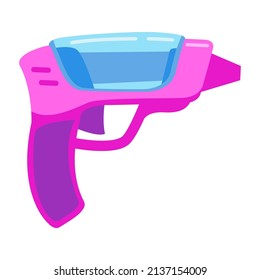 Futuristic weapon blaster. Laser weapon.Child pistol.Isolated on white background.Vector flat illustration.