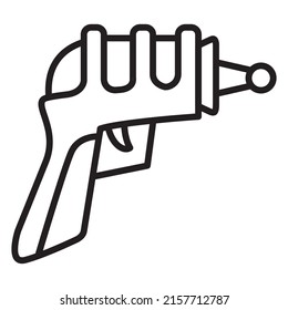 Futuristic weapon. Cartoon gun blaster. Laser pistol.Isolated on white background.Vector flat illustration.