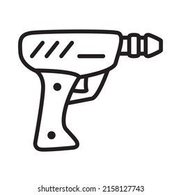 Futuristic weapon. Cartoon gun blaster. Laser pistol.Isolated on white background.Vector flat illustration.