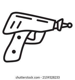 Futuristic weapon. Cartoon gun blaster. Laser pistol.Isolated on white background.Vector flat illustration.