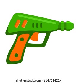 Futuristic weapon.Cartoon gun blaster.Laser weapon. Child pistol.