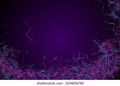 Futuristic web background design. Urban texture. Diffusion or brownian motion abstraction. Brownian motion abstract magnetic law concept vector digital background. Purple lines ray elements.