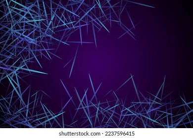 Futuristic web background design. Urban texture. Molecular particles chaotic movement. Brownian motion abstract dispersion concept vector digital background. Blue lines dynamic technology.