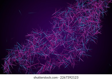 Futuristic web background design. Urban texture. Molecular particles chaotic movement. Brownian motion abstract magnetic law concept vector digital background. Blue lines dynamic particles.