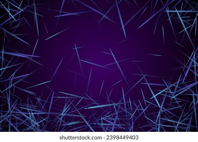 Futuristic web background design. Urban texture. Molecular particles chaotic movement. Brownian motion abstract magnetic law concept vector digital background. Purple lines dynamic particles
