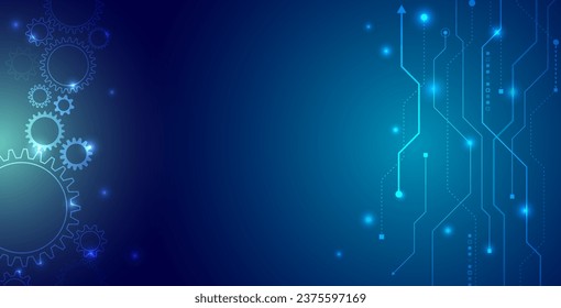 Futuristic web banner template. Internet security, protection. Digital internet communication on blue background. Engineering vector illustration. Modern science technology background.