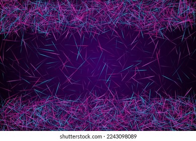 Futuristic web wallpaper design. Urban texture. Molecular particles chaotic movement. Brownian motion abstract dispersion concept vector digital background. Blue lines dynamic technology.