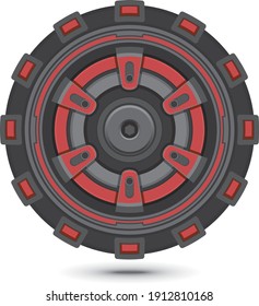 Futuristic wheel disc design isolated on white background. Vector