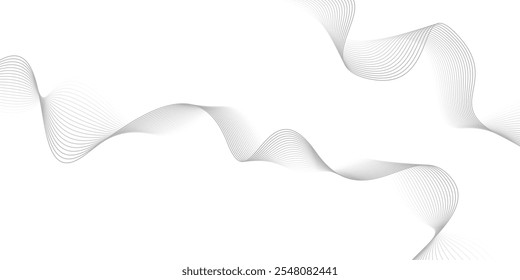 Fundo abstrato branco futurista. Linha de onda cinza moderna