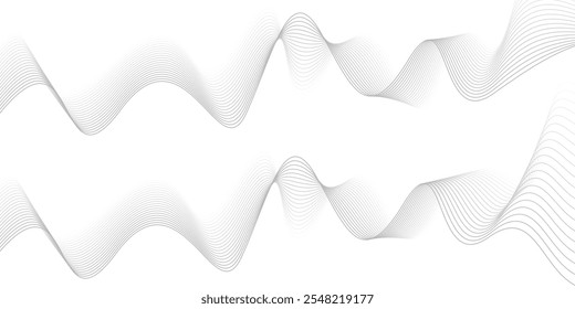 Fundo abstrato branco futurista. Linha de onda cinza moderna