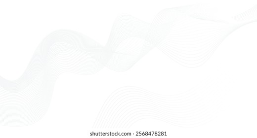 Futuristic white abstract background. Modern gray wave lines 