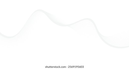 Futuristic white abstract background. Modern gray wave lines 