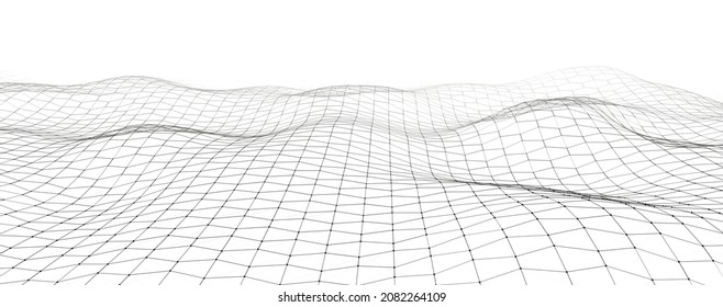 Futuristic white hexagon dynamic wave. Futuristic honeycomb concept. Digital technology web flow. Big data visualization. Vector Illustration.