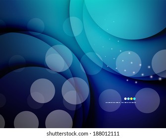 Diseño futurista de ondas blancas sobre fondo de color con círculos