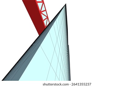 Futuristic Wireframe Skyscrapers – Abstract 3D Architectural Cityscape with Modern Geometric Structures
