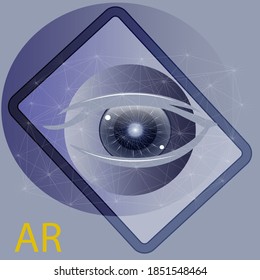 Futuristic world. .Abstract composition of virtual reality. Modern technologies. Internet business project. VR. AR