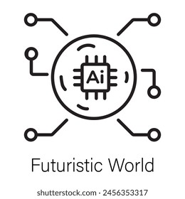 Futuristic world line icon is ready for premium use  