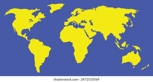 Futuristic world map silhouette. Simple world map in good quality. Digital map template for business, media, foreign affairs, international relations. Technological background. Vector illustration of 