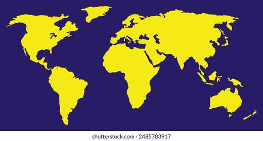 Futuristic world map silhouette. Simple world map in good quality. Digital map template for business, media, foreign affairs, international relations. Technological background. Vector illustration of 