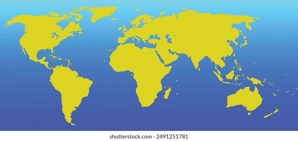 Futuristische Weltkarte Silhouette. Einfache Weltkarte in guter Qualität. Digitale Vorlage für Wirtschaft, Medien, Außenpolitik, Internationale Beziehungen. Technologischer Hintergrund. Vektorillustration von 