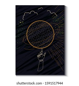 Futuristic world technology poster concept. Robots rule the world.