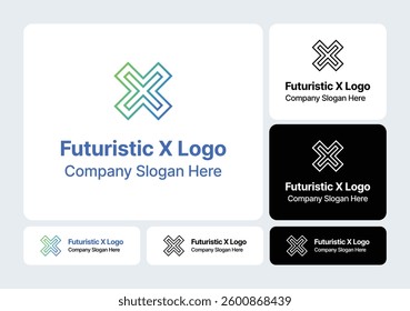 Futuristic X Logo | Sleek Modern Cross Design
