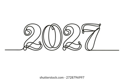 Futuristic year twenty twenty seven hand drawn design element