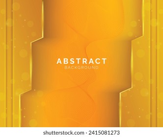Futuristic yellow abstract gaming background with gold lines and shadow, geometric shape overlap layers, graphic pattern banner template design