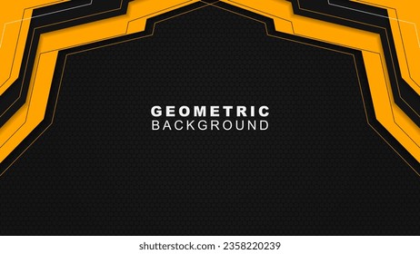 Futuristische gelbe und schwarze Hintergrund mit Hexagonmuster, Moderne Banner-Hintergrundvorlage. Vektorgrafik