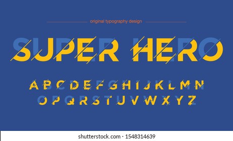 Futuristic Yellow Blue Artistic Font Typography Design