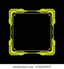 Uma moldura de borda amarela futurista, ideal para designs tecnológicos e arte digital
