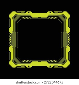 Ein futuristischer gelber Rahmen, ideal für technische Designs und digitale Kunst