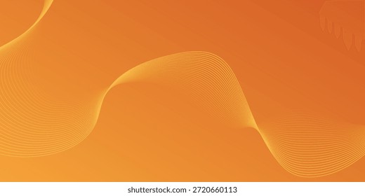 Líneas de Vector de curva brillante amarillo futurista sobre fondo naranja. EPS10, Web