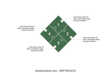 Futuristische Zigzag 4-Schritt-Infografik-Layout, Farbverlauf-Vektorvorlage für Workflow-, Planungs- und Präsentationsdesign
