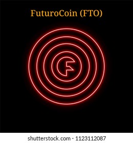 FuturoCoin (FTO) cryptocurrency symbol. Vector illustration eps10 isolated on black background
