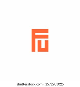 FU,UF letter logo vector abstract
