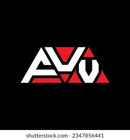 FUV triangle letter logo design with triangle shape. FUV triangle logo design monogram. FUV triangle vector logo template with red color. FUV triangular logo Simple, Elegant, and Luxurious design.