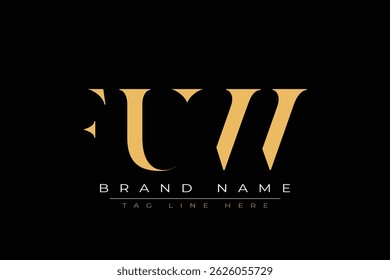 FUW abstrakte Buchstaben-Logo-Design. Dieses Logo besteht aus drei abstrakten Buchstaben.