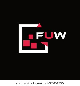 Logotipo criativo carta minimalista. FUW vetor exclusivo iniciais alfabeto letra logotipo design 
