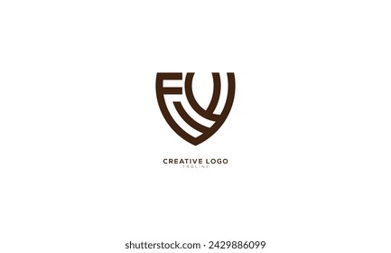 FUW FUE Abstract initial monogram letter alphabet logo design