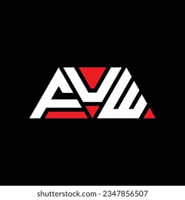 Diseño del logotipo de la letra del triángulo FUW con forma de triángulo. Monograma de diseño del logotipo del triángulo FUW. Plantilla de logotipo vectorial de triángulo FUW con color rojo. FUW logotipo triangular Diseño sencillo, elegante y lujoso.