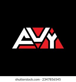FUY triangle letter logo design with triangle shape. FUY triangle logo design monogram. FUY triangle vector logo template with red color. FUY triangular logo Simple, Elegant, and Luxurious design.