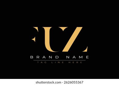 FUZ abstrakte Buchstaben Logo-Design. Dieses Logo besteht aus drei abstrakten Buchstaben.