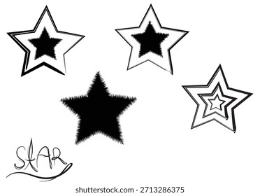  Formas abstractas difusas de la estrella,
 Diseño de estrella negro y delineado,
 Estrellas multiestilo texturizadas