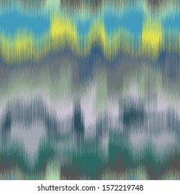 Fuzzy blurry wavy ombre ikat seamless repeat vector pattern swatch. Colorful tile for background or surface design. Generative Art made with code.